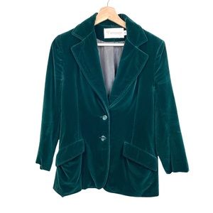 Vintage Blazer Small 70s Green Velvet John Meyer